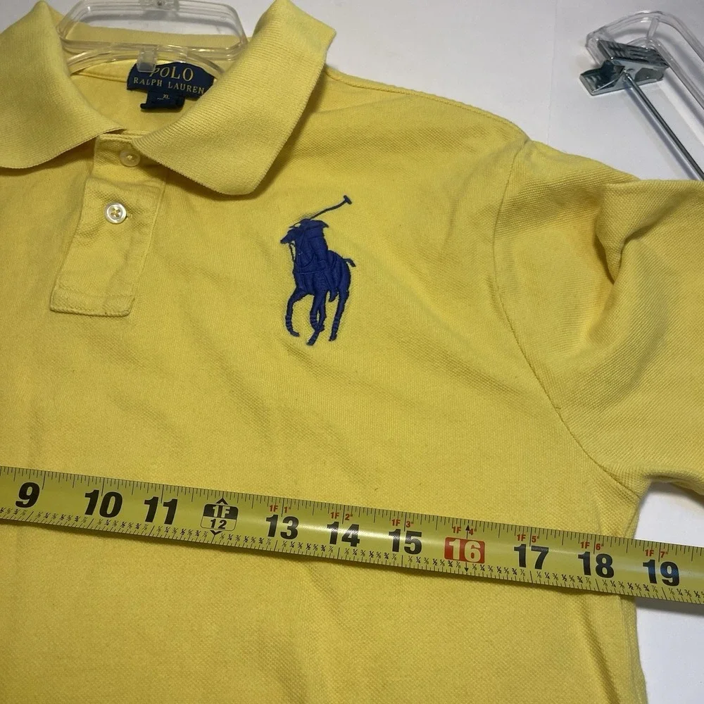 Polo Ralph Lauren Men's BIG PONY Number 3 Polo XL 18-20 Yellow Preppy Casual